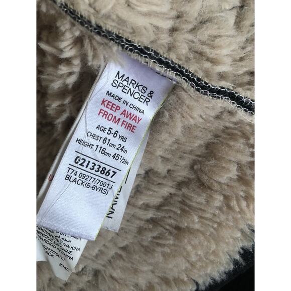 5–6Y Marks & Spencer Faux Fur & Leather Cropped Jacket - Picture 7 of 11